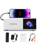 Meer Mini Projector,Portable Movie Projector,Smart Home Projector,Neat Projector for iOS,Android,Windows,PS5,Laptop,TV-Stick,Compatible with HDMI,USB,Audio,TF Card,AV and Remote Control,Black/White