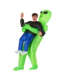 Morph Inflatable Alien Costume Child, Blow Up Alien Abduction Costume Child, Inflatable Halloween Costume- Green，Child（110cm-145cm）