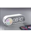 Bluetooth audio intelligent AI clock alarm clock small speaker subwoofer portable plug card desktop home user Outdoor Wireless-white