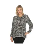 Women's Printed Peasant Chiffon Blouse