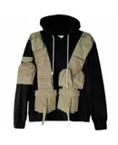 Lifted Anchors Men's Military Combo Hoodie In Black/olive