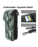 Square Circle Abstract Geometry Sage Green Pu Leather Crossbody Phone Bag Card Slots Flip Phone Purse With Adjustable Strap 7.6x4.9inch