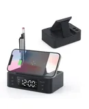 Clock wireless charging Mobile phone stand pen holder Multi-functional 15W wireless charging fast charging