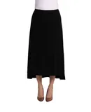 Sympli Flounce A-Line Midi Skirt In Black