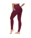 Thick High Waist Yoga Pants with Pockets, Tummy Control Workout Running Yoga Leggings for Women xl