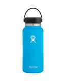 HYDRO FLASK Wide Mouth vacuum insulated stainless steel water bottle with leakproof closeable lid for cold water drinks, sports, travel, car and school-Light Blue