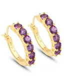 1.20 Carat Genuine Amethyst .925 Sterling Silver Earrings
