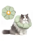 Cute Waterproof Cat Recovery Collar--L Green Flower