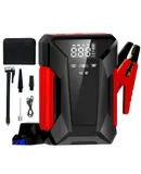 Jump Starter with Air Compressor, 4000A Peak Car Battery Jump Starter Portable (up to 10L Gas or 8.5L Diesel) with Tire Inflator, Emergency LED Light, Leather Storage Bag