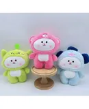 2025 Creative 2 Pieces Kids Plush Toys, Cute Cartoon Characters with Plush Texture and Embroidery Details, Strawberry Scent, Plush Toys for All Ages Mink Fur Transformation Family
