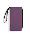 Phish Donut Blue Wallet for Womens PU Leather Zip Around Wallers Clutch Wristlet Travel Long Purse