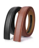Mio Marino Men's Double Stitched Belt Strap-Tan/Black-Adjustable from 28