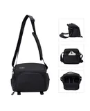 Cwatcun D101 Camera Bag Travel Camera Shoulder Bag Available for 1 Camera + 2 Lenses Water-resistant Shock-proof Camera Case for Mirrorless Camera with Removable Dividers And Shoulder Strap