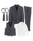 Gioberti Kids and Boys 6-Piece Suit Set Includes Shirt and Accessories