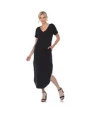 Women's Short Sleeve V-neck Maxi Dress