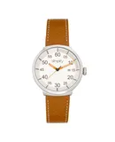 Simplify The 7100 Leather-Band Watch w/Date - Brown/Silver