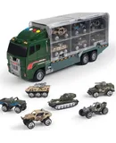 Toddler Toys for 3 4 5 6 Years Old Boys, Die-cast Construction Toys Car Carrier Vehicle Toy Set w/Play Mat, Kids Toys Truck Alloy Metal Car Toys Set for Age 3-9 Toddlers Kids Boys & Girls