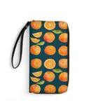 Monday Start with Oranges in The Dark Wallet for Womens PU Leather Zip Around Wallers Clutch Wristlet Travel Long Purse