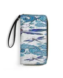 Dragonfly Print Wallet for Womens PU Leather Zip Around Wallers Clutch Wristlet Travel Long Purse