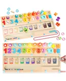 3-in-1 toddler toys for kids over 3 years old, educational toys for preschool learning activities, wooden magnetic color and number maze, sorted counting color matching puzzles for toddlers