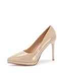 Lady/Patent Leather/Work Shoes/Fashion/Temperament/High Heels/Pointed Toe/Waterproof/Commuting/Solid Color