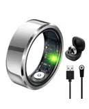 Smart Ring, Fitness Tracker Ring with Charging Case, R6 (Silver, 10#)