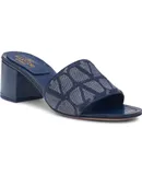 Valentino Garavani Women's VLOGO Toile Iconographe Slide Sandal, Denim