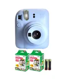 FUJIFILM INSTAX MINI 12 Instant Film Camera (Pastel Blue) + 2x Film + Batteries