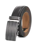Mio Marino Men's Netted Leather Ratchet Belt-Nut Brown-Adjustable from 38