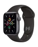 Apple Watch SE (GPS, 44mm) - Space Gray Aluminum Case with Black Sport Band (Renewed)