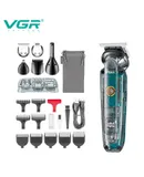 VGR 102 Transparent digital display Oil Hair Clippers Cross-border multi-functional 6-in-1 Body Wash Nose Hair Shaving clipper