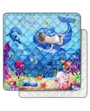 Baby Mat for Floor, Premium 50x50 Playpen Mat, Odorless Play Mat, Thicken Soft Padding Foam Play Mat for Baby, Non-Slip Cushioned Baby Floor Mat, Machine Washable Baby Crawling Mat (Ocean)