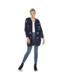 Women's Hooded Open Front Sherpa Coat