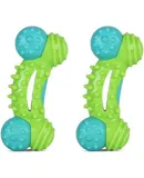 Nubbies Duality Bone Dental Dog Toy| Best Dog Chew Toy for Moderate Chewers | Dog Dental Toy Helps Reduce Plaque & Tartar | Green Apple Flavor Baking Soda (Pack of 2)