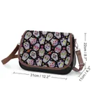 Sugar Skull Roses Designs Vintage Crossbody Bag for Women Medium Leather Hobo Bags Shoulder Bag Classic City Leather Satchels