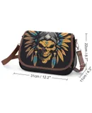 Indian Devil Skull Vintage Crossbody Bag for Women Medium Leather Hobo Bags Shoulder Bag Classic City Leather Satchels