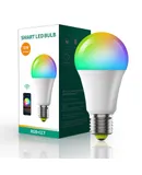 Smart LED Light Bulb, Color Changing, Bluetooth and Wi-Fi, Christmas Lights and Holiday Decorations, smart wifi bluetooth dimmer color changing timer remote control alexa language music led light bulb (3 pieces)