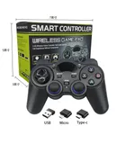 GOTOGETHER USB Wireless Game Controller Gamepad for PC/Laptop (Windows XP/7/8/10) & PS3 & Android & Steam Black Deluxe Edition