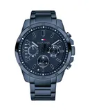 Reloj Tommy Hilfiger Hombre | Coleccion Decker | Modelo 1791560 | Caja Redonda | Ø 48mm Acero inoxidable | Cierre Desplegable | Movimiento Cuarzo | Dial Azul | Cristal Mineral | Correa Acero inoxidable Azul | 50m / 5 ATM | Línea Lujo
