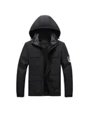 Men's Lightweight Waterproof Hooded Rain Jacket Outdoor Raincoat Shell Jacket for Hiking Travel
