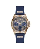 Reloj Guess Mujer | Coleccion Lady Frontier | Modelo W1160L3 | Caja Redonda | Ø 40mm Acero inoxidable | Cierre Hebilla | Movimiento Cuarzo | Dial Azul | Cristal Mineral | Correa Caucho Azul | 50m / 5 ATM | Línea Deportiva