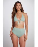 Maya Triangle Bikini Top in Sage Green