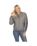 Women's  Lightweight Diamond Quilted Puffer Bomber Jacket