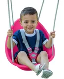 Coconut Toddler Swing u2013 Comfy Baby Swing Outdoor, 3Point Adjustable Safety Harness, Secure, Safe Quick Click Locking System, Blister-Free Rope, Easy Installation, Ages 6-36 Months