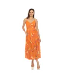 Women's V-Neck Floral Print Maxi Dress