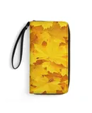 Maple Leaf Wallet for Womens PU Leather Zip Around Wallers Clutch Wristlet Travel Long Purse