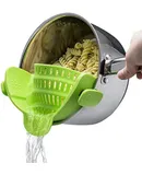Clip On Strainer Silicone for All Pots and Pans, Pasta Strainer Clip on Food Strainer for Meat Vegetables Fruit Silicone Kitchen Colander