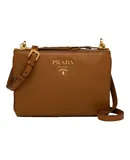 Prada Brown Vitello Phenix Leather Crossbody