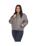 Plus Size Lightweight Diamond Quilted Puffer Bomber Jacket