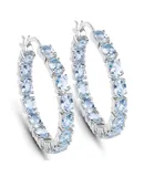 5.70 Ct. Genuine Blue Topaz .925 Sterling Silver Earrings